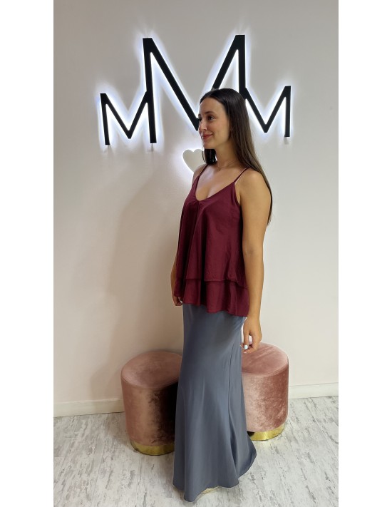 Falda Satén Antracita