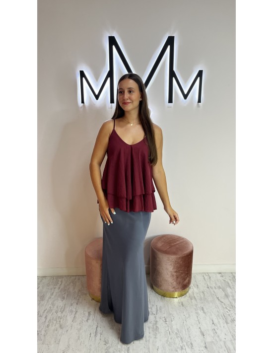 Falda Satén Antracita