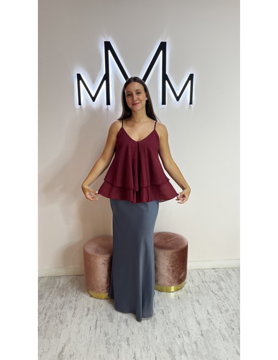 Falda Satén Antracita