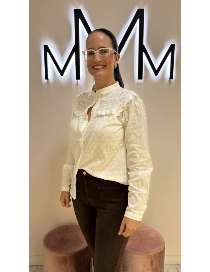 Blusa Pasamanería Blanco roto