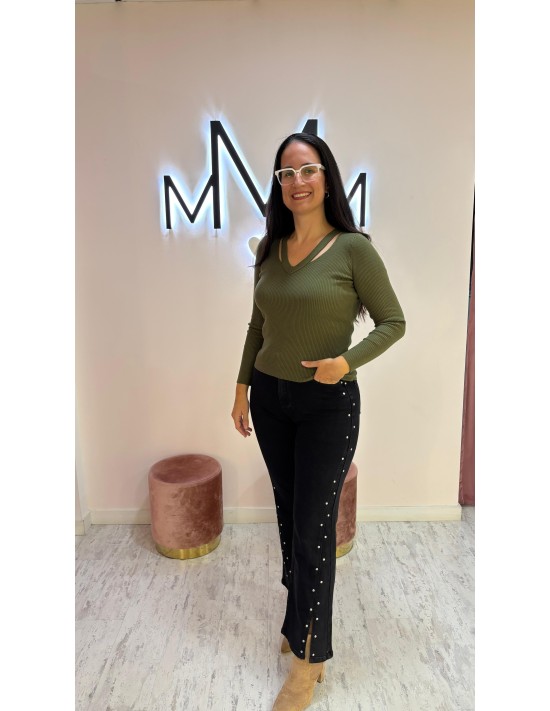 Pantalón Tachuelas Negro