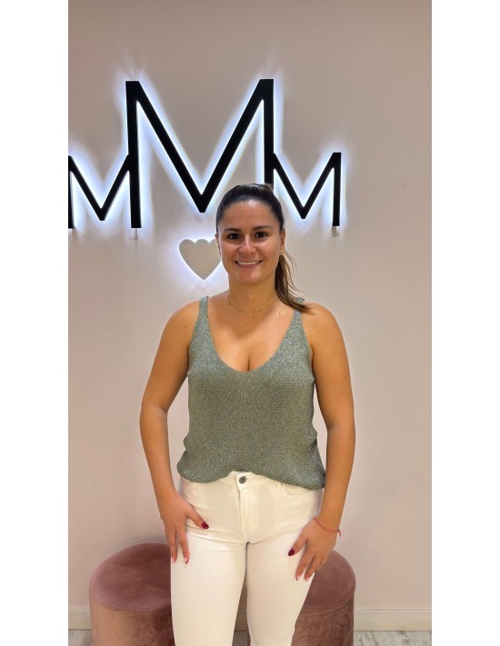 Top Lúrex Verde Militar