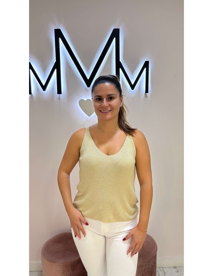 Top Lúrex Beige
