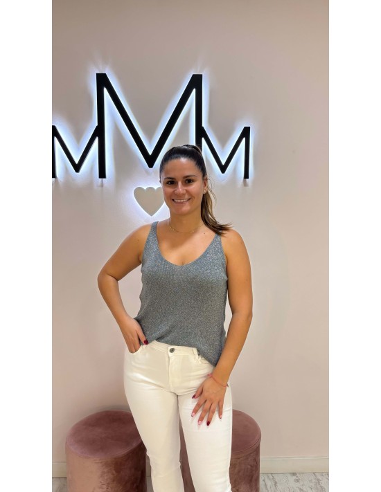 Top Lúrex Gris Antracita