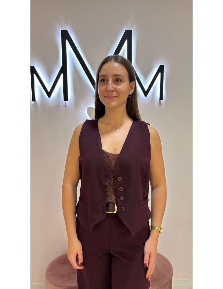 Chaleco Traje Burdeos