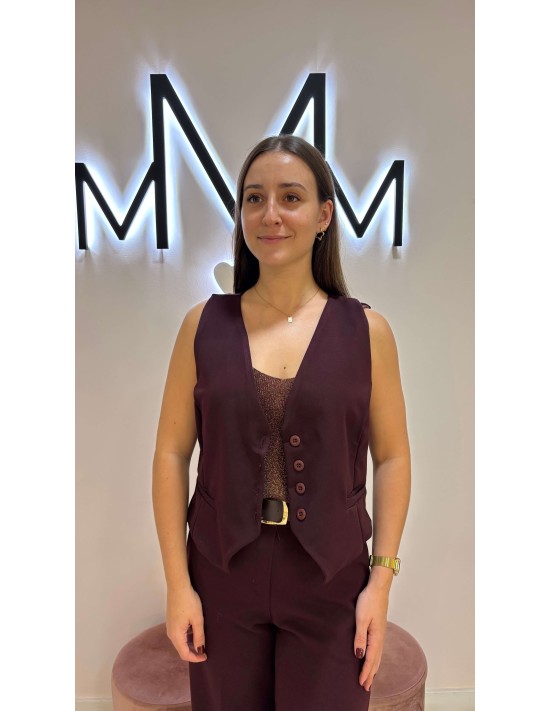 Chaleco Traje Burdeos