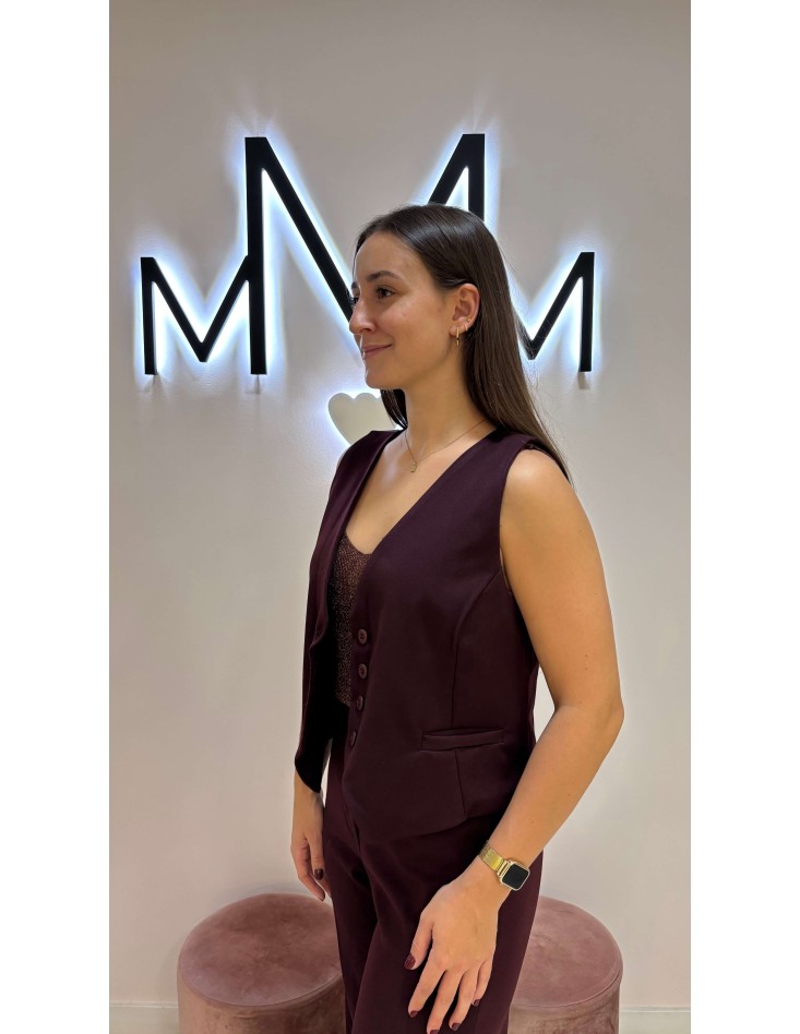 Chaleco Traje Burdeos