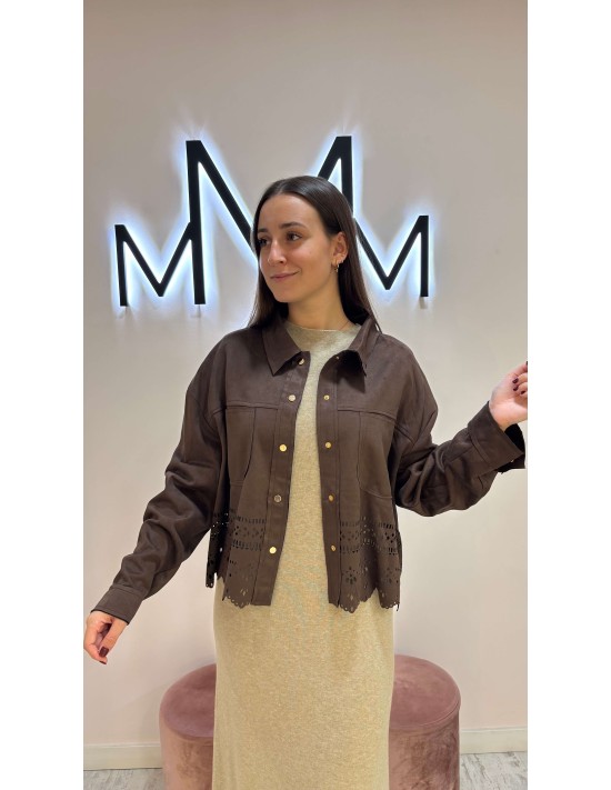 Chaqueta Troquelada Chocolate