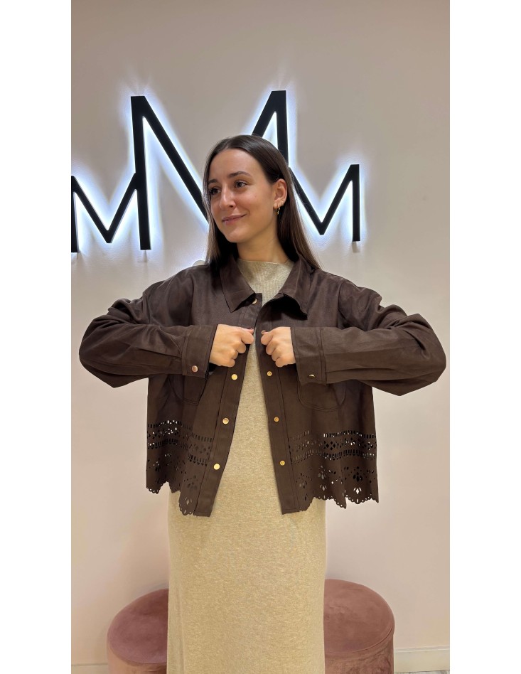 Chaqueta Troquelada Chocolate