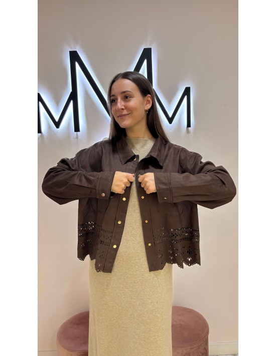 Chaqueta Troquelada Chocolate