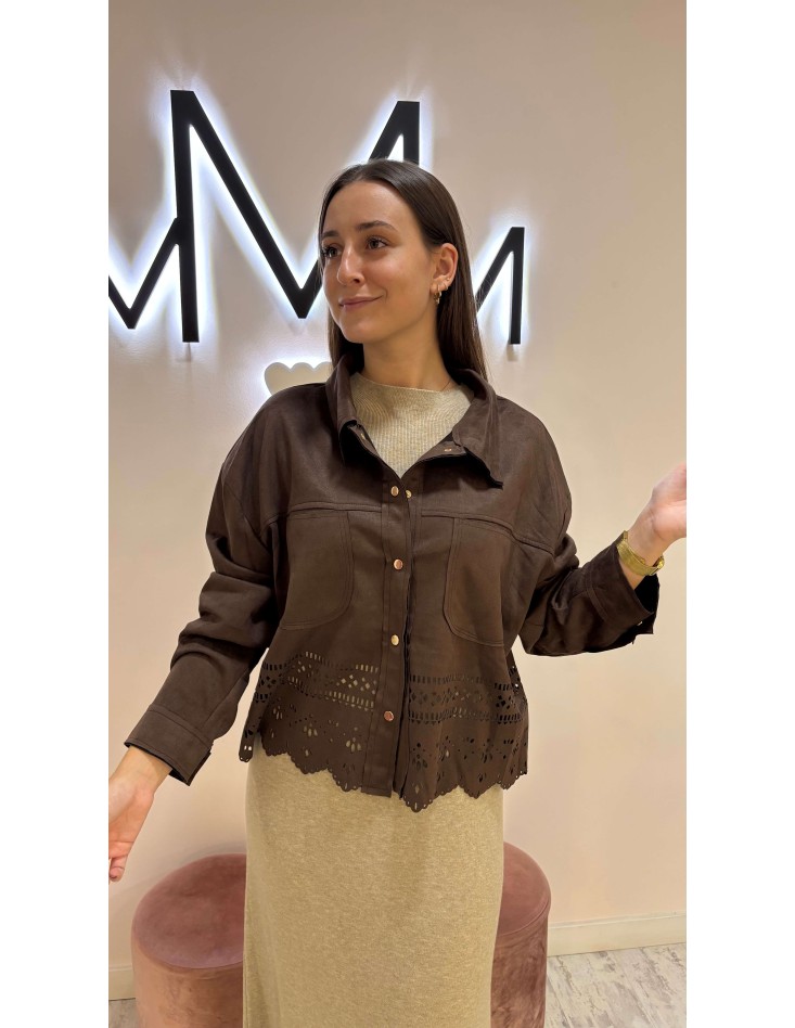 Chaqueta Troquelada Chocolate