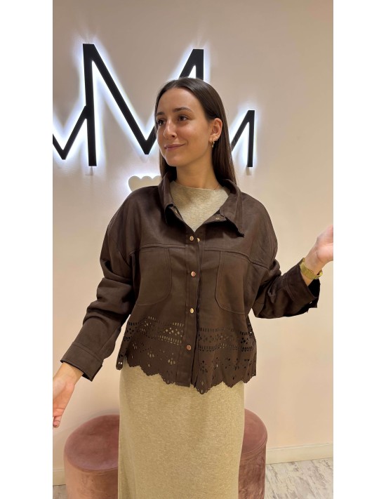 Chaqueta Troquelada Chocolate