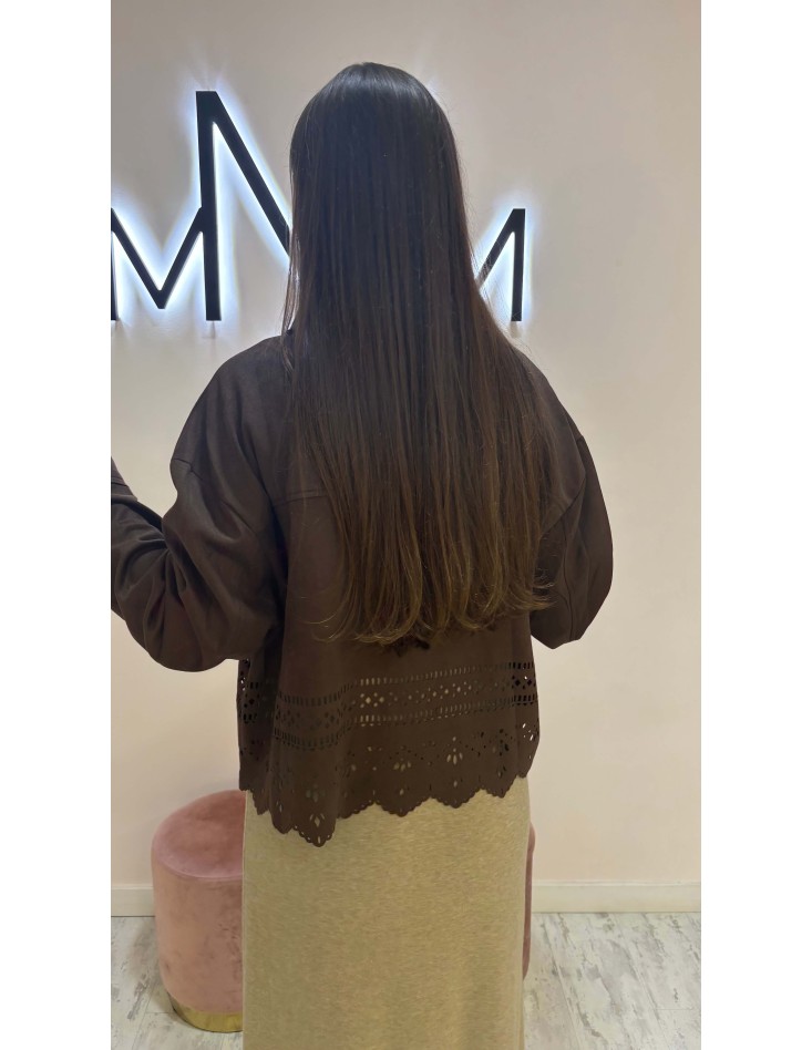 Chaqueta Troquelada Chocolate