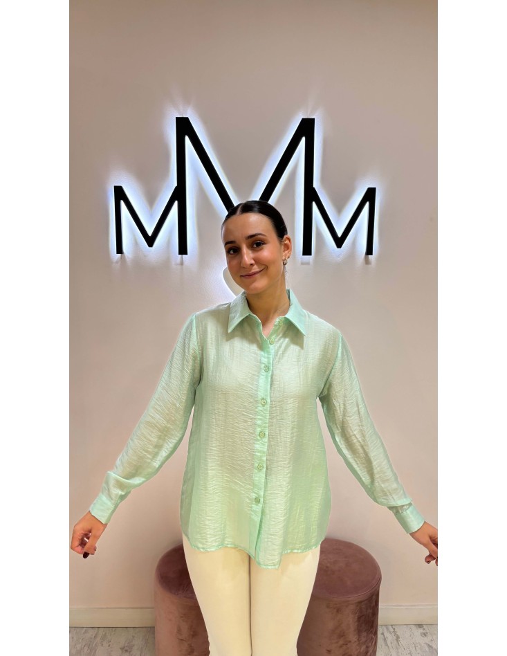 Camisa Tencel Verde Mint