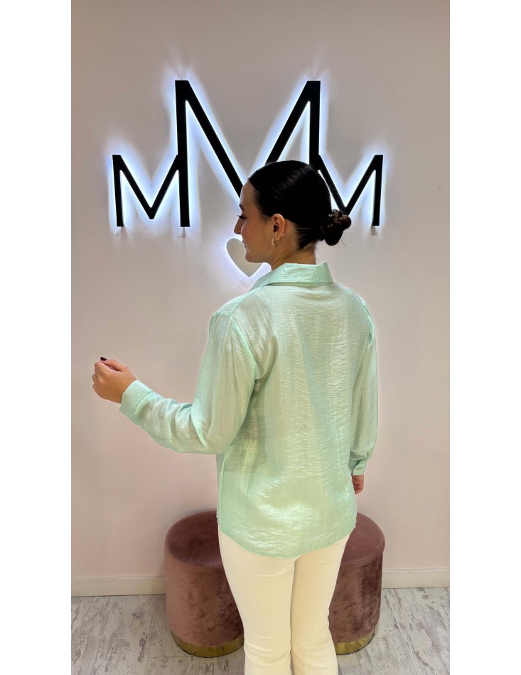 Camisa Tencel Verde Mint