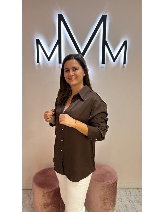 Camisa Satén Chocolate