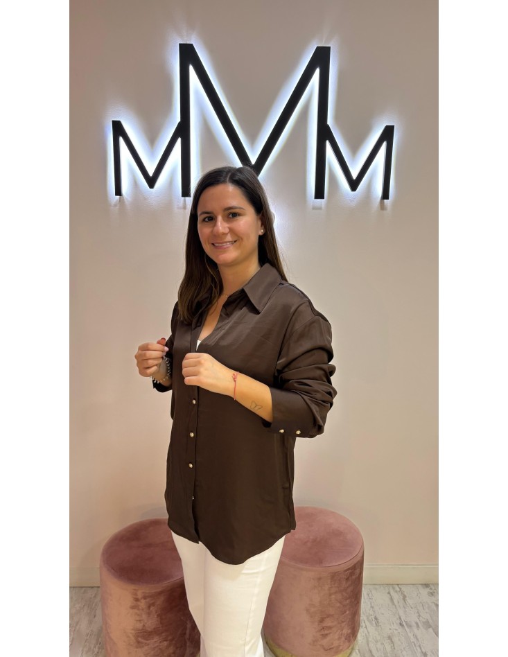 Camisa Satén Chocolate