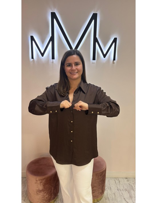 Camisa Satén Chocolate