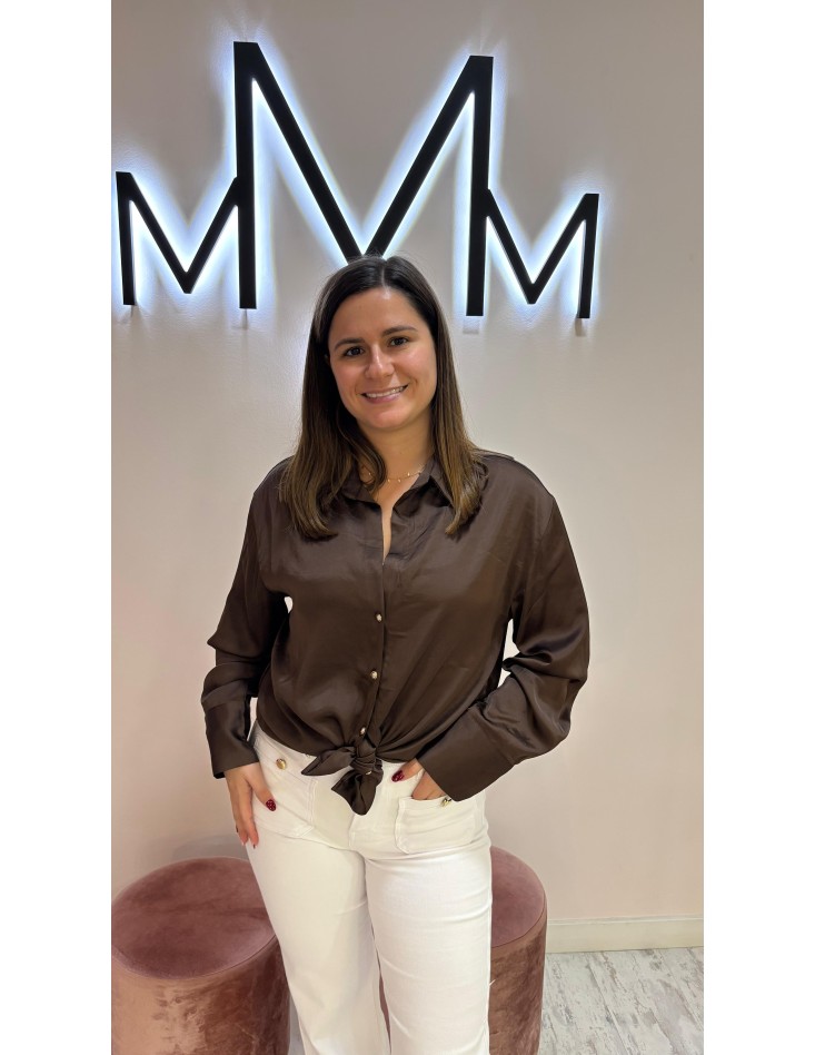 Camisa Satén Chocolate