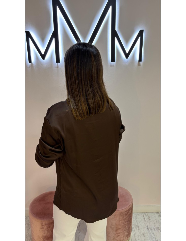 Camisa Satén Chocolate