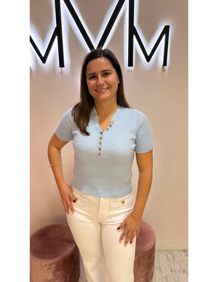 Jersey Canalé Celeste