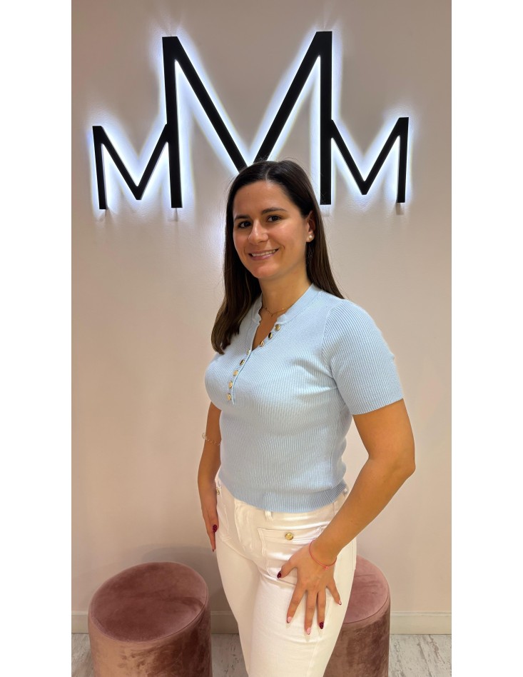 Jersey Canalé Celeste