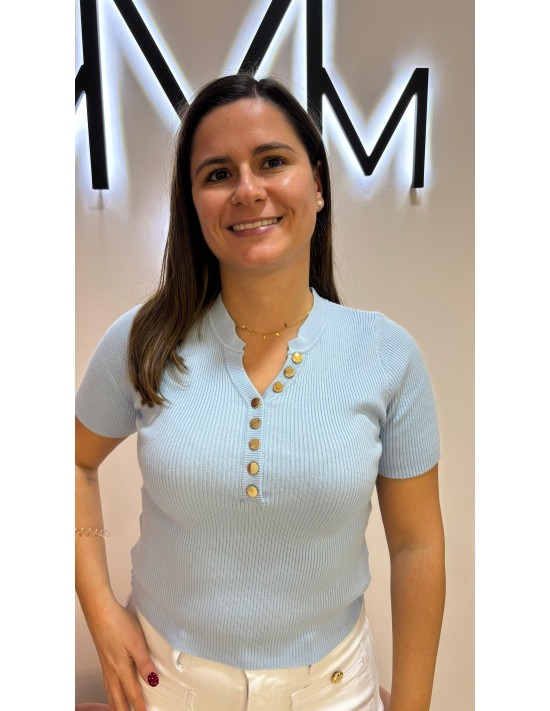 Jersey Canalé Celeste