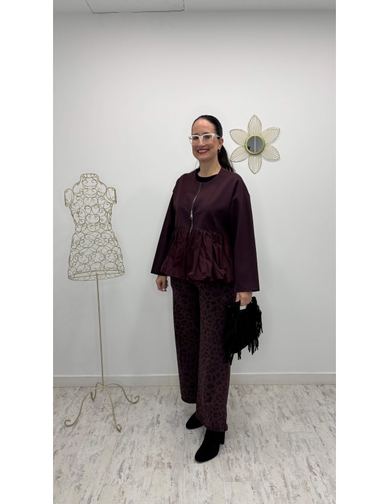 Jogging Print Burdeos