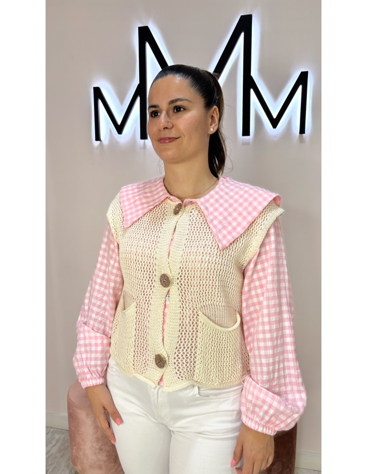 Chaleco croché Beige