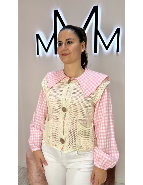 Chaleco croché Beige