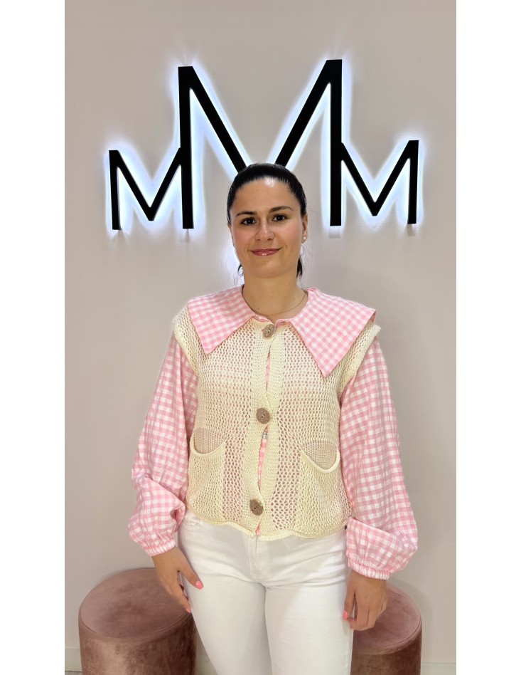 Chaleco croché Beige