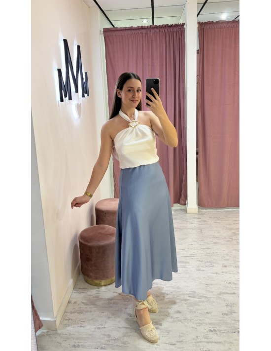 Falda satén cenicienta